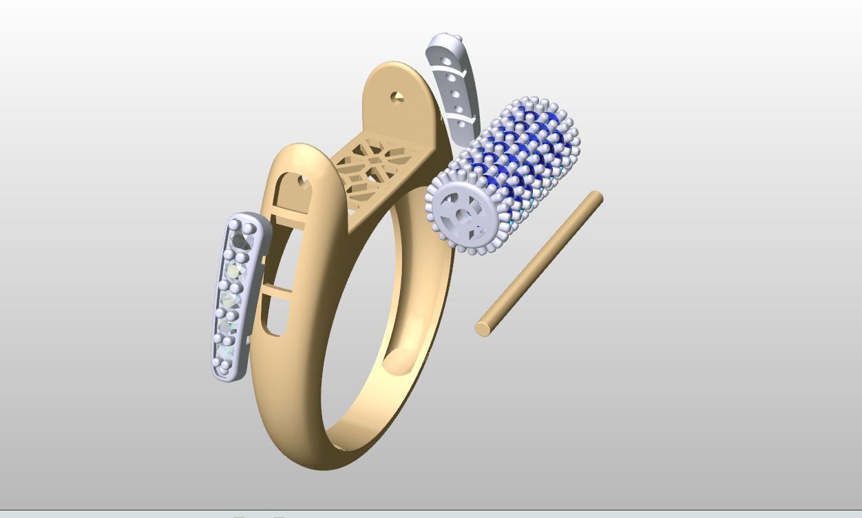 Diamond ring Moving 2 3D print model_5