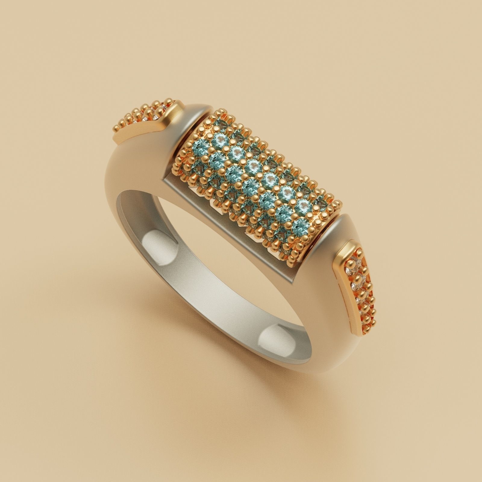 Diamond ring Moving 2 3D print model_7