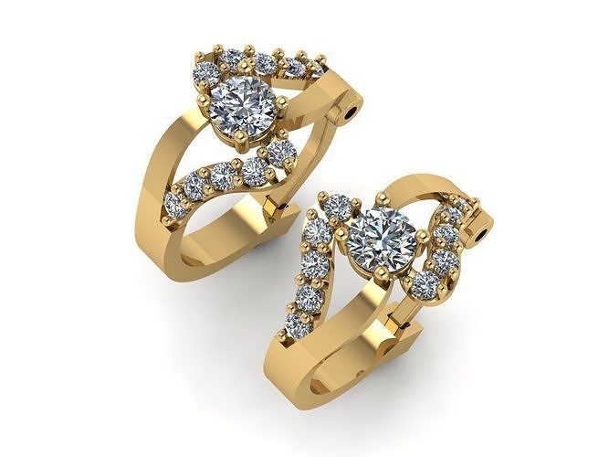 gorgeous earrings with stones 3D print model