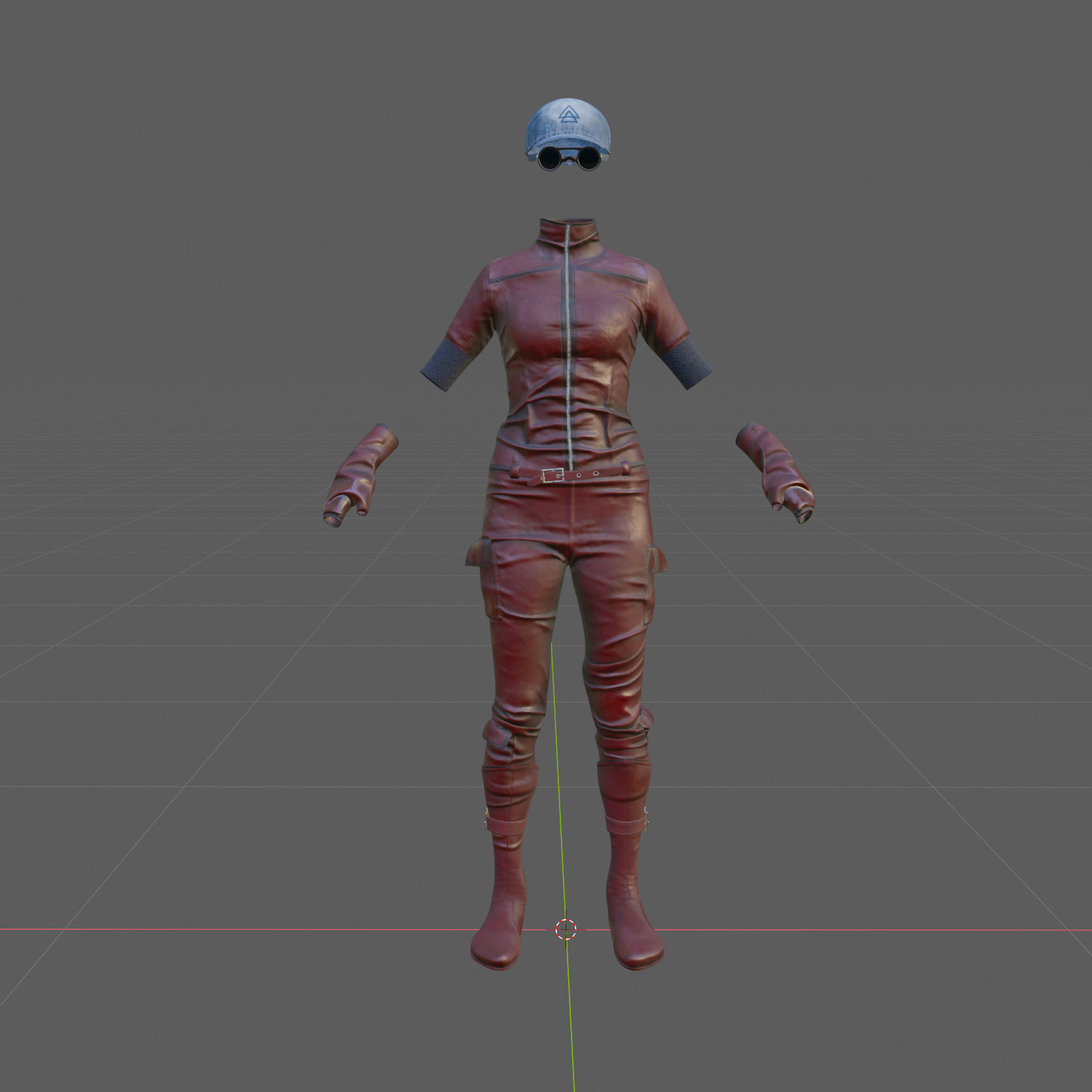 Midpoly leather suit for Metahuman in UE4 and UE5 3D model_5