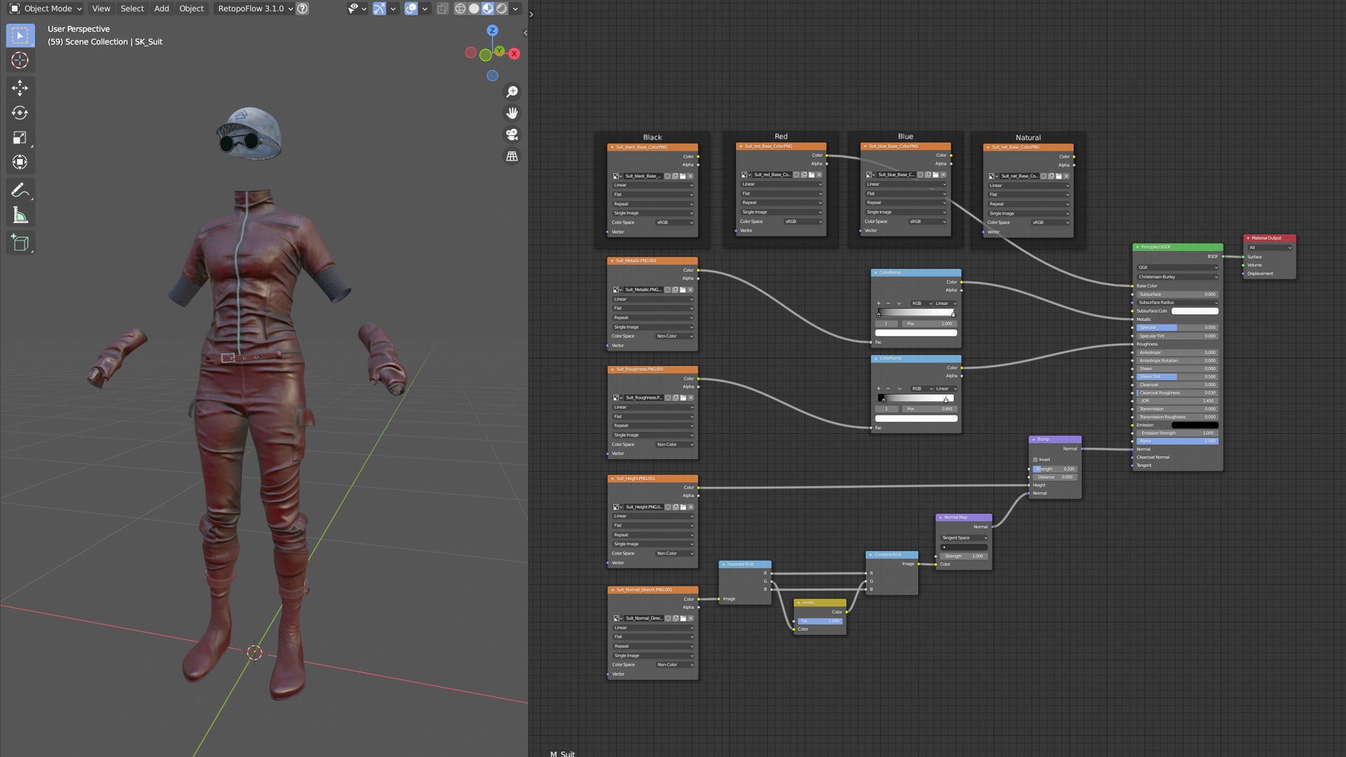 Midpoly leather suit for Metahuman in UE4 and UE5 3D model_9