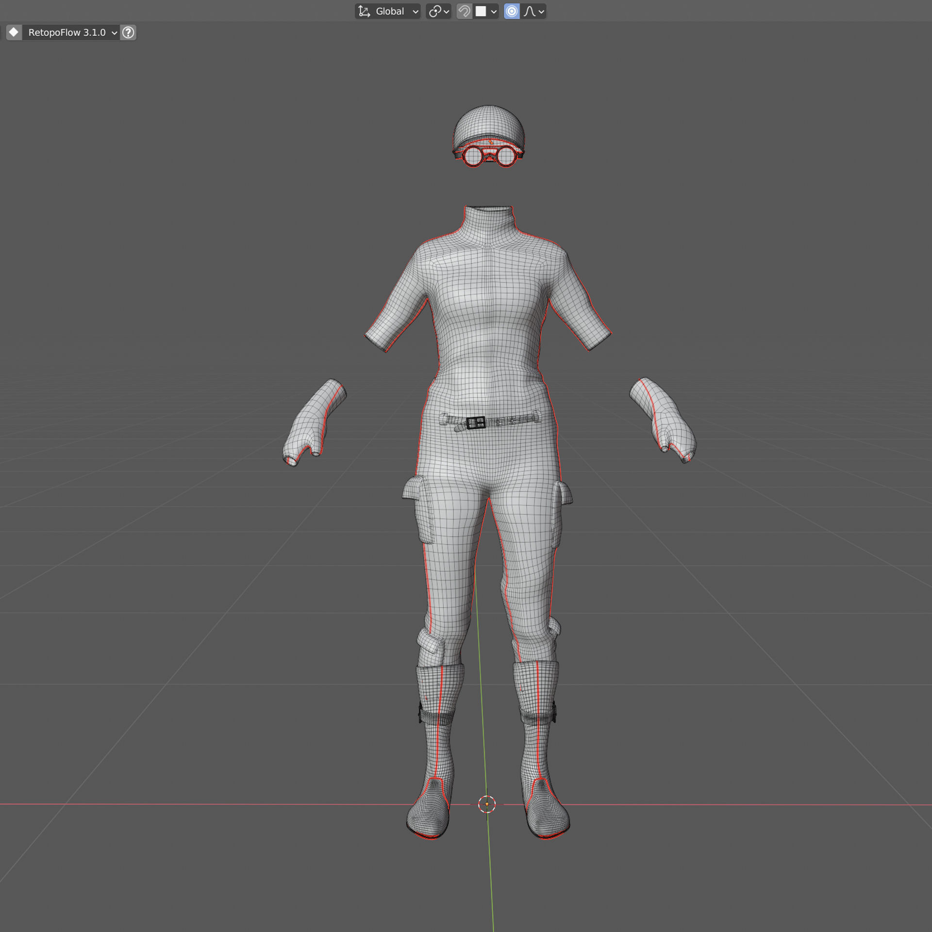 Midpoly leather suit for Metahuman in UE4 and UE5 3D model_6