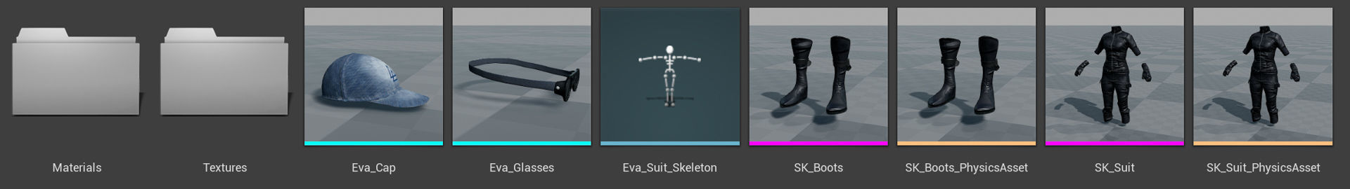Midpoly leather suit for Metahuman in UE4 and UE5 3D model_8