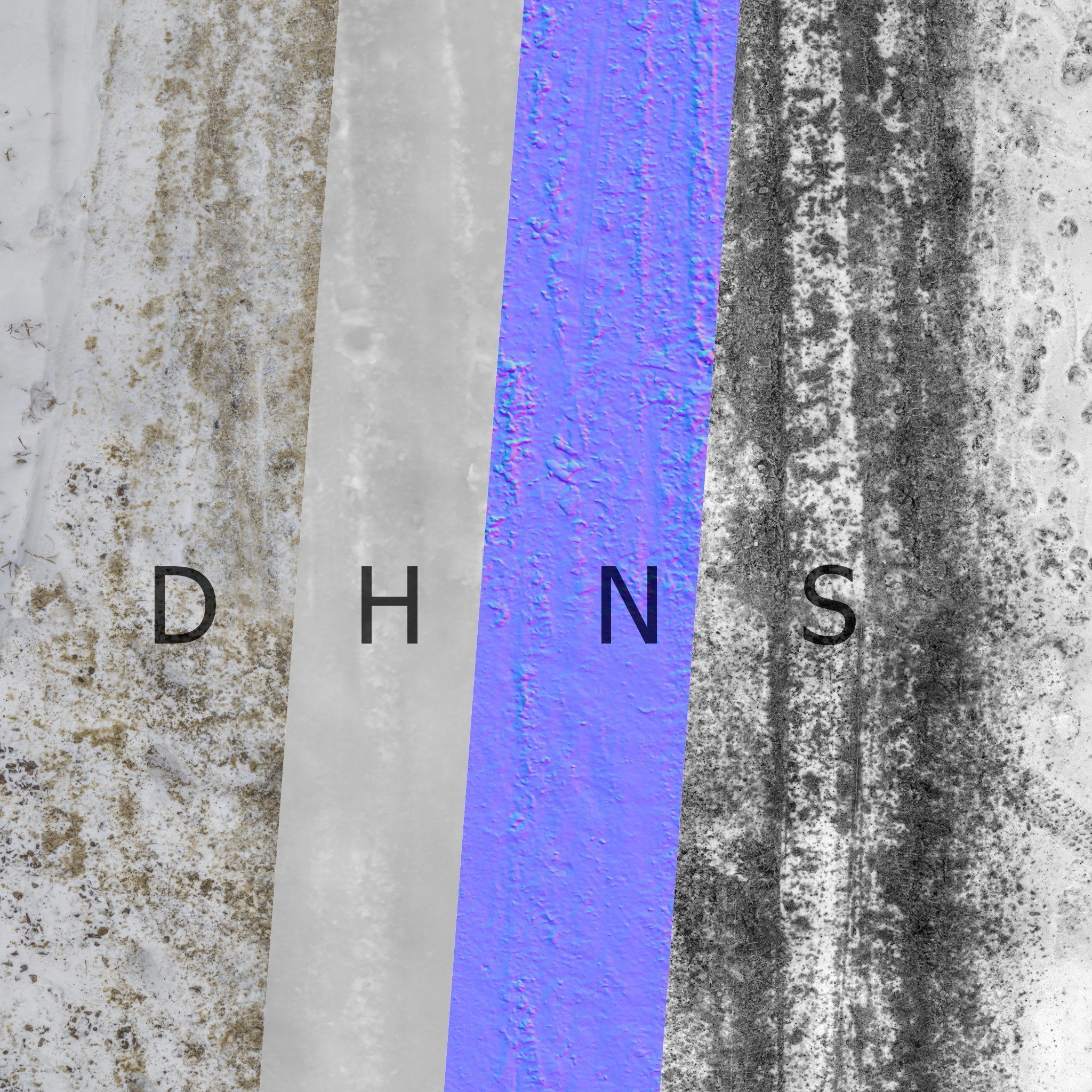 Snowy mud road material 01 Low-poly 3D model_6