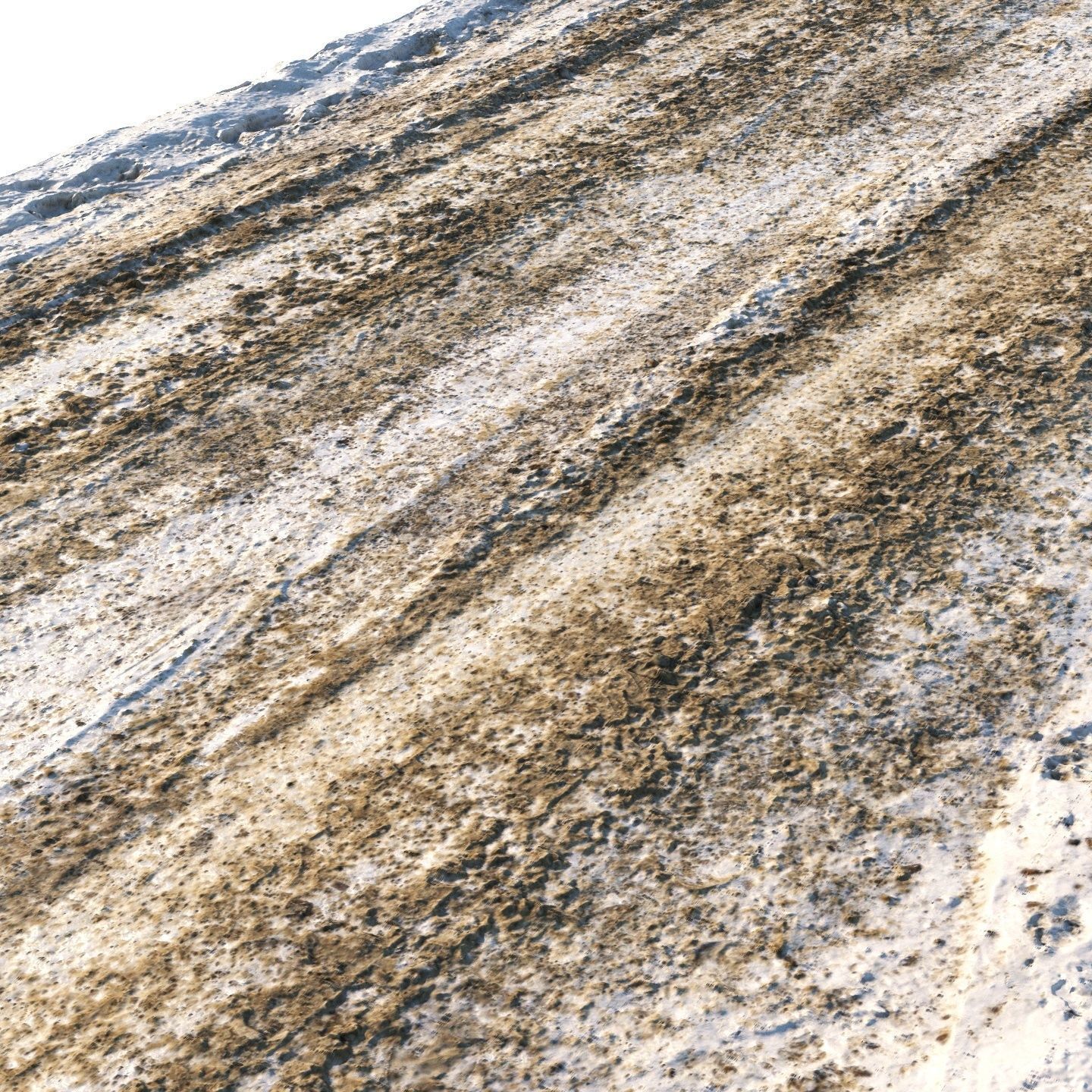 Snowy mud road material 01 Low-poly 3D model_2