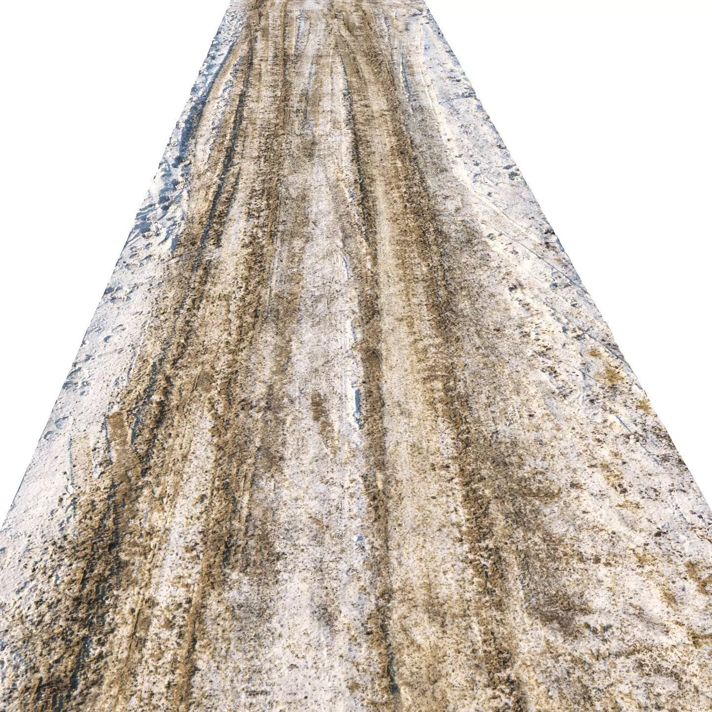 Snowy mud road material 01 Low-poly 3D model_0