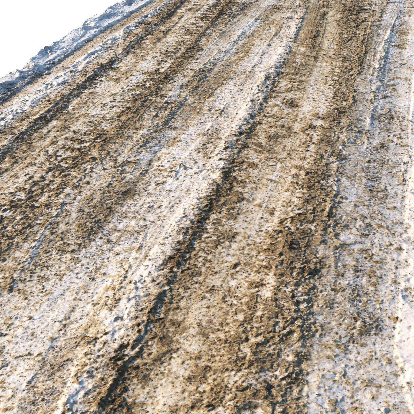 Snowy mud road material 01 Low-poly 3D model_4