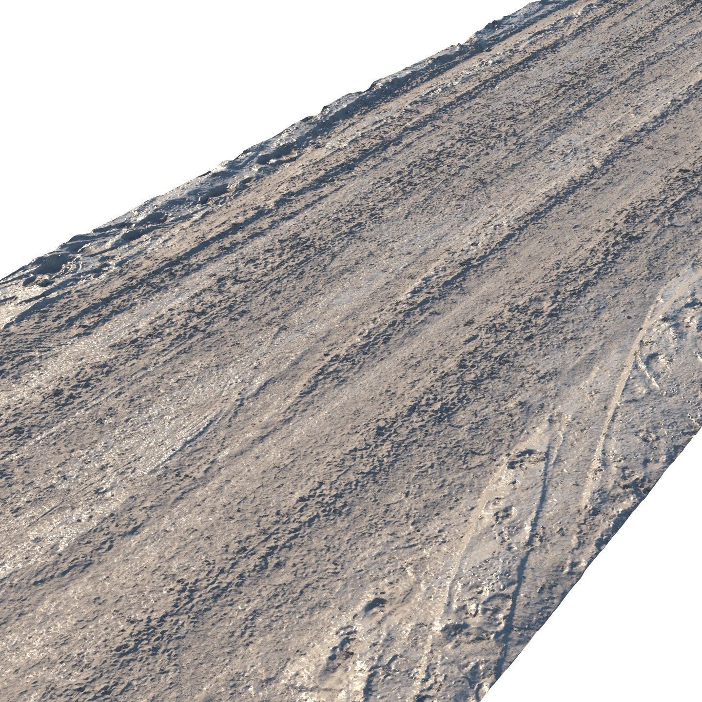 Snowy mud road material 01 Low-poly 3D model_8