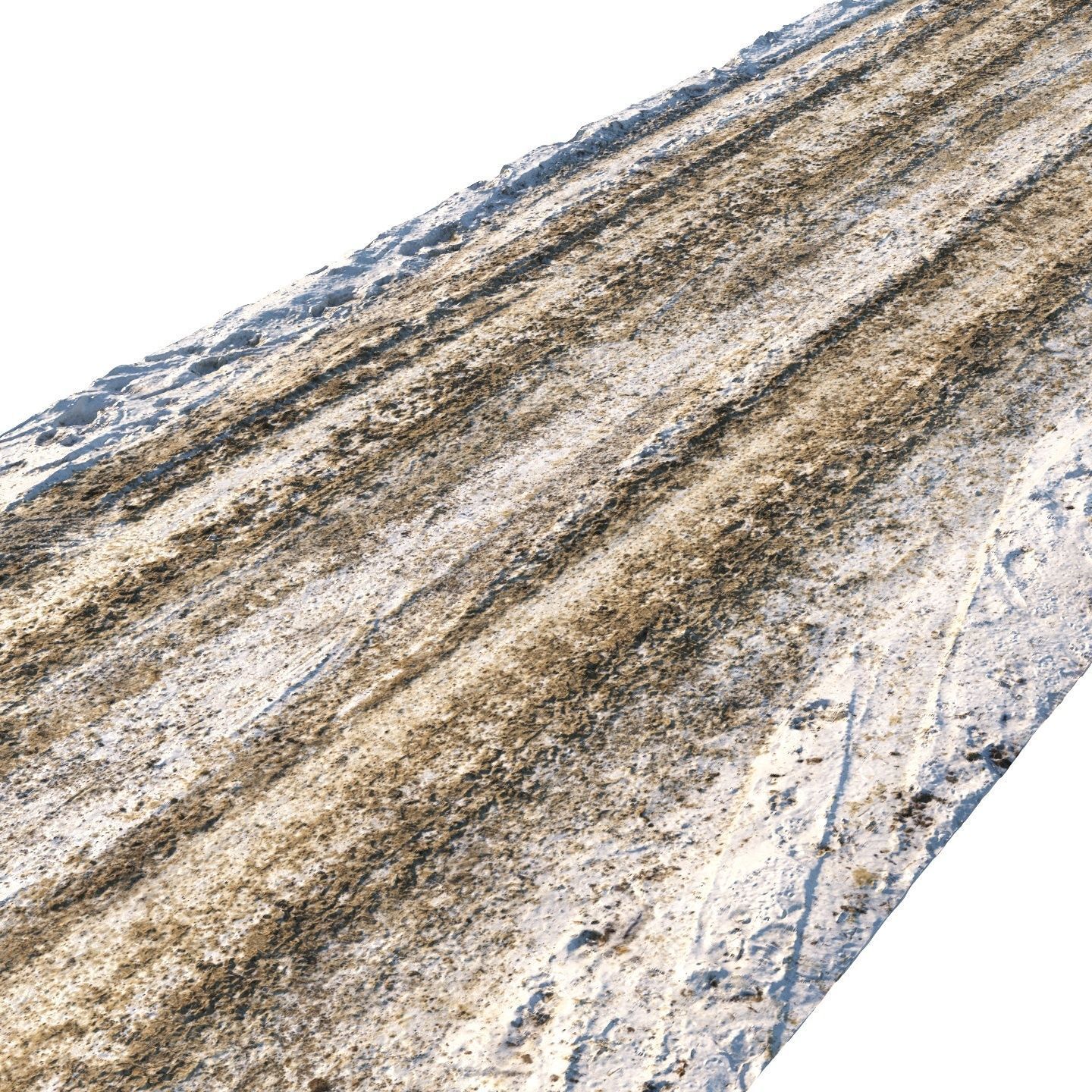 Snowy mud road material 01 Low-poly 3D model_3