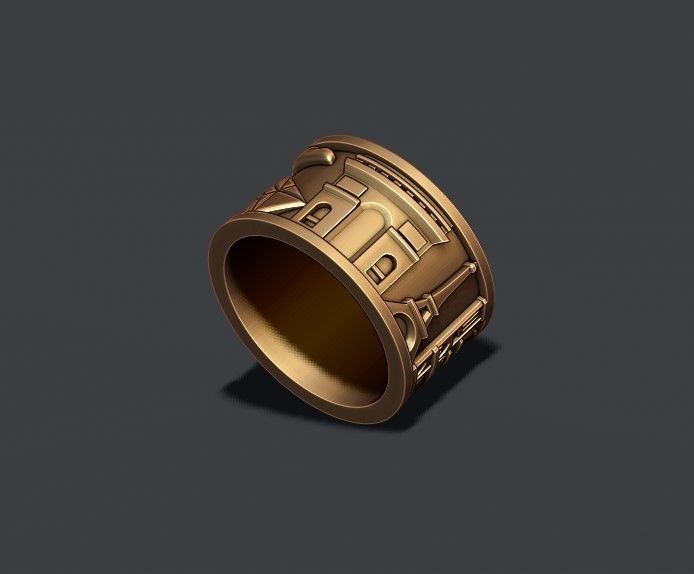 France ring 3D print model_5
