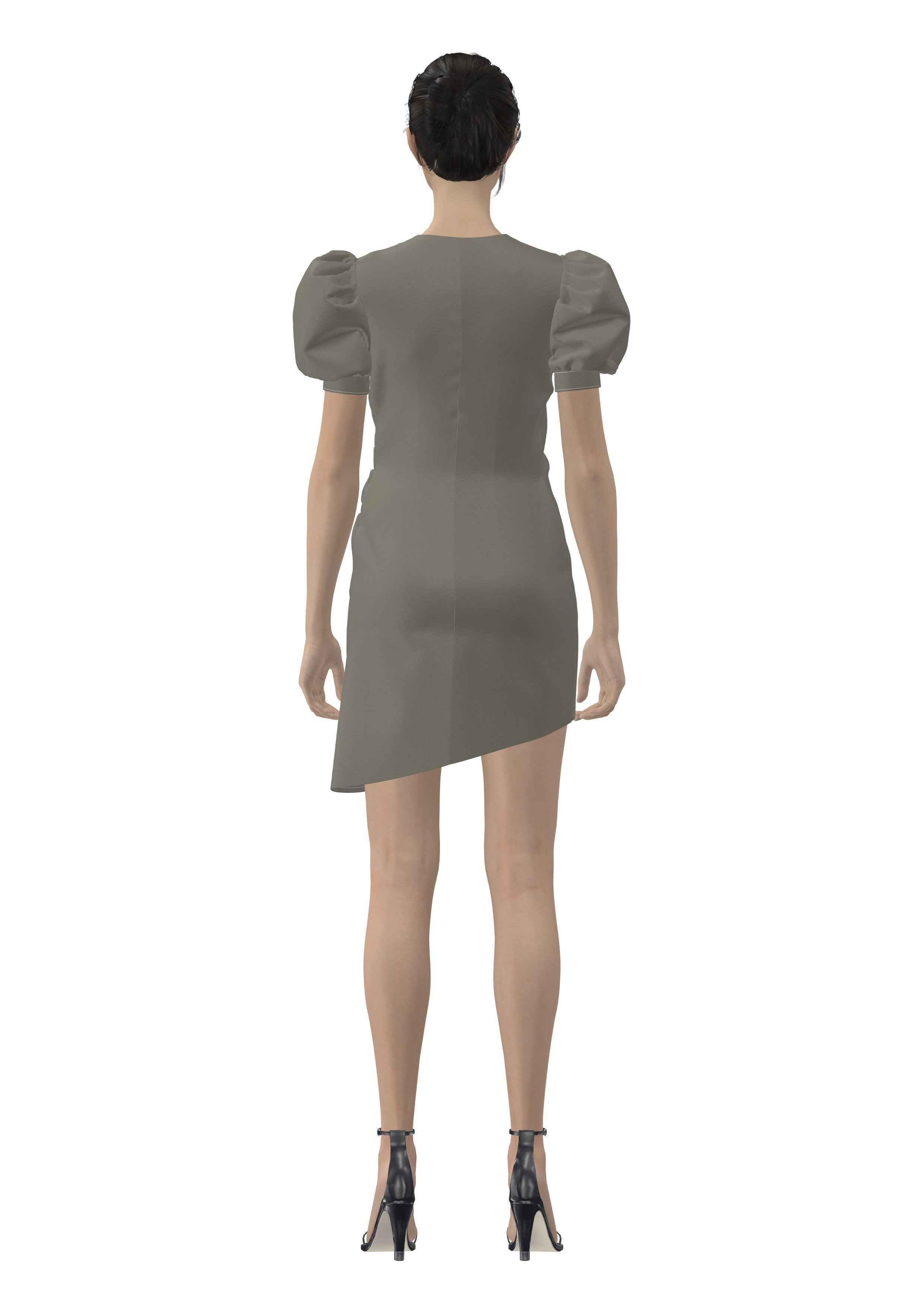 dresses person sleeveless dress 3D model_2