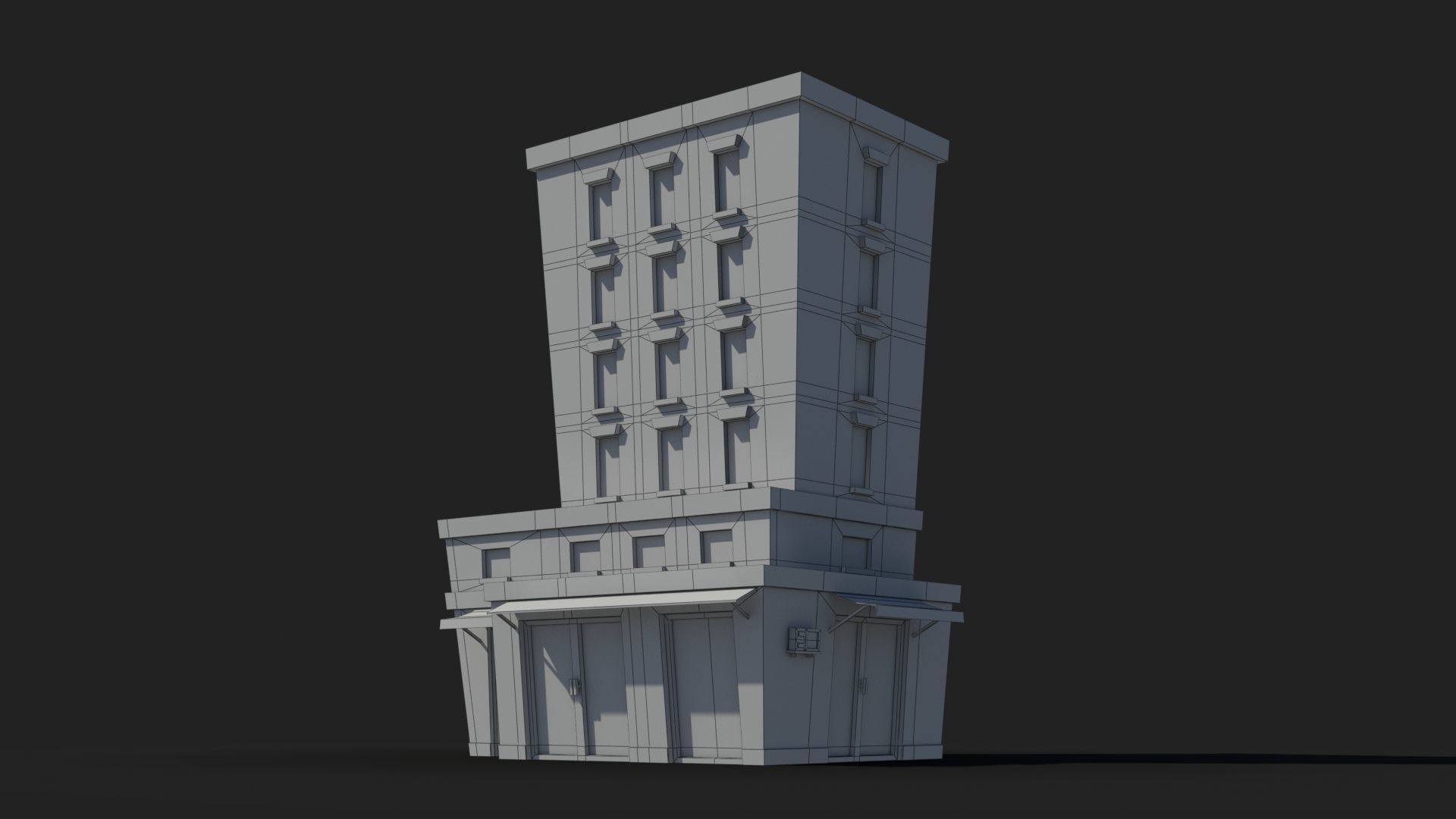 Cartoon Building x11 Low-poly 3D model_5