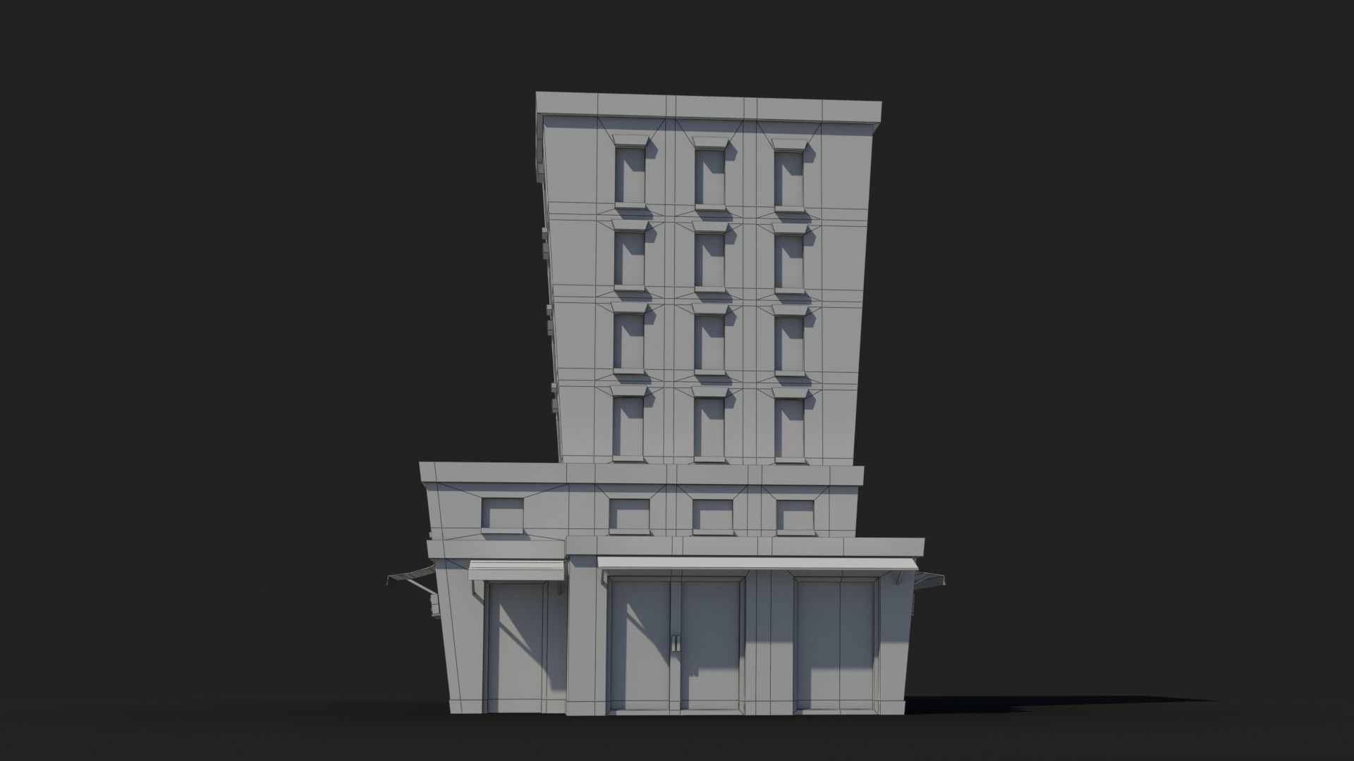Cartoon Building x11 Low-poly 3D model_6
