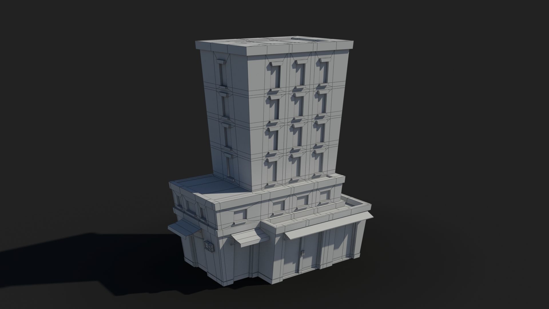 Cartoon Building x11 Low-poly 3D model_9