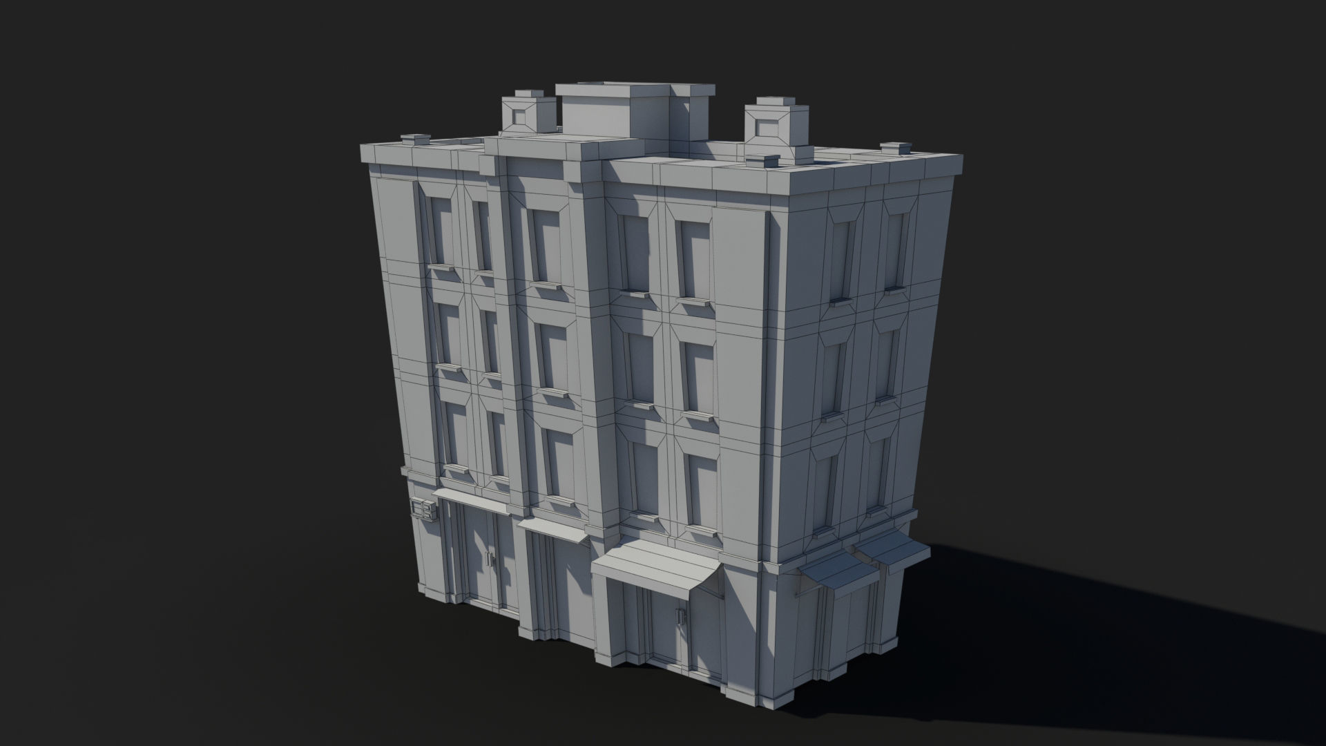 Cartoon Building x12 Low-poly 3D model_8