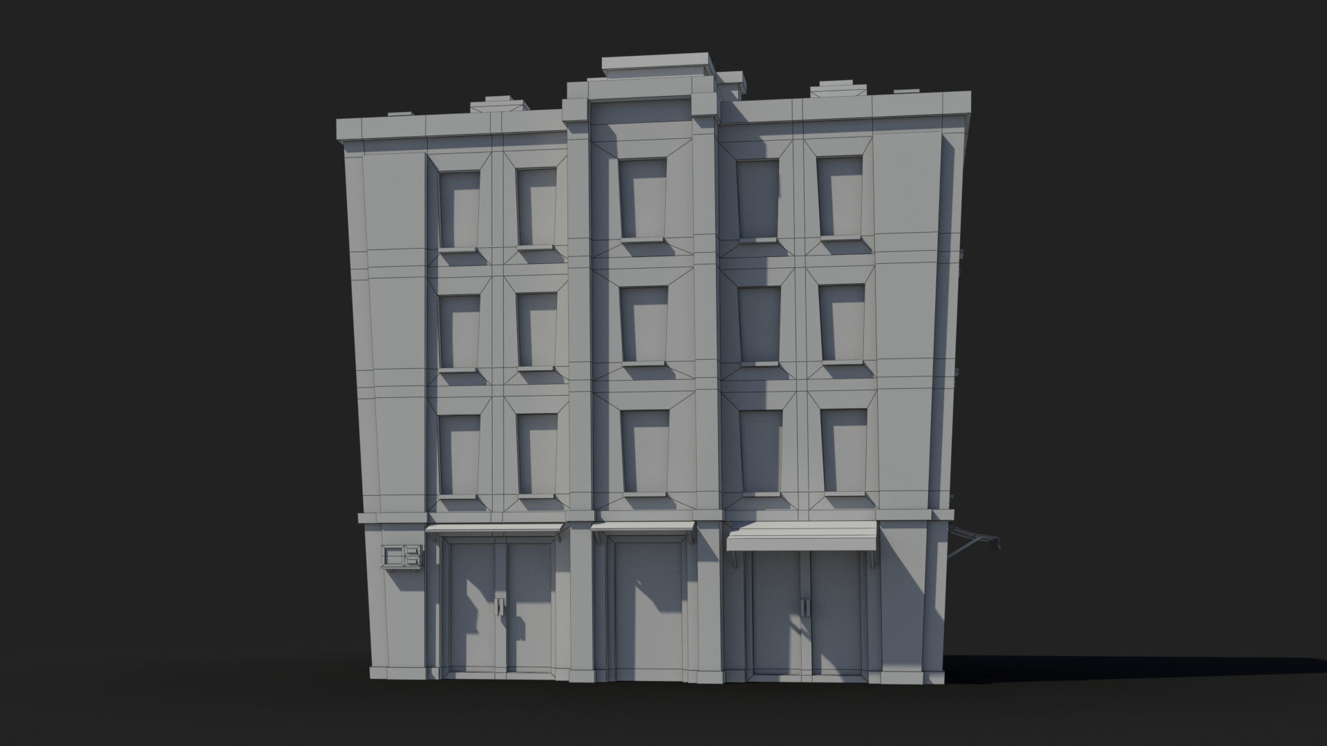 Cartoon Building x12 Low-poly 3D model_6