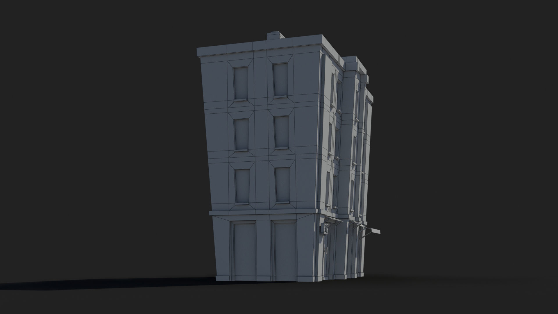 Cartoon Building x12 Low-poly 3D model_9