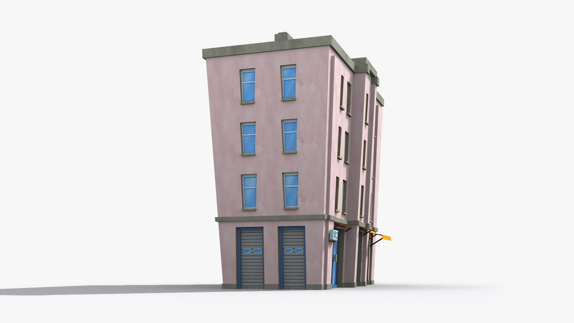 Cartoon Building x12 Low-poly 3D model_4