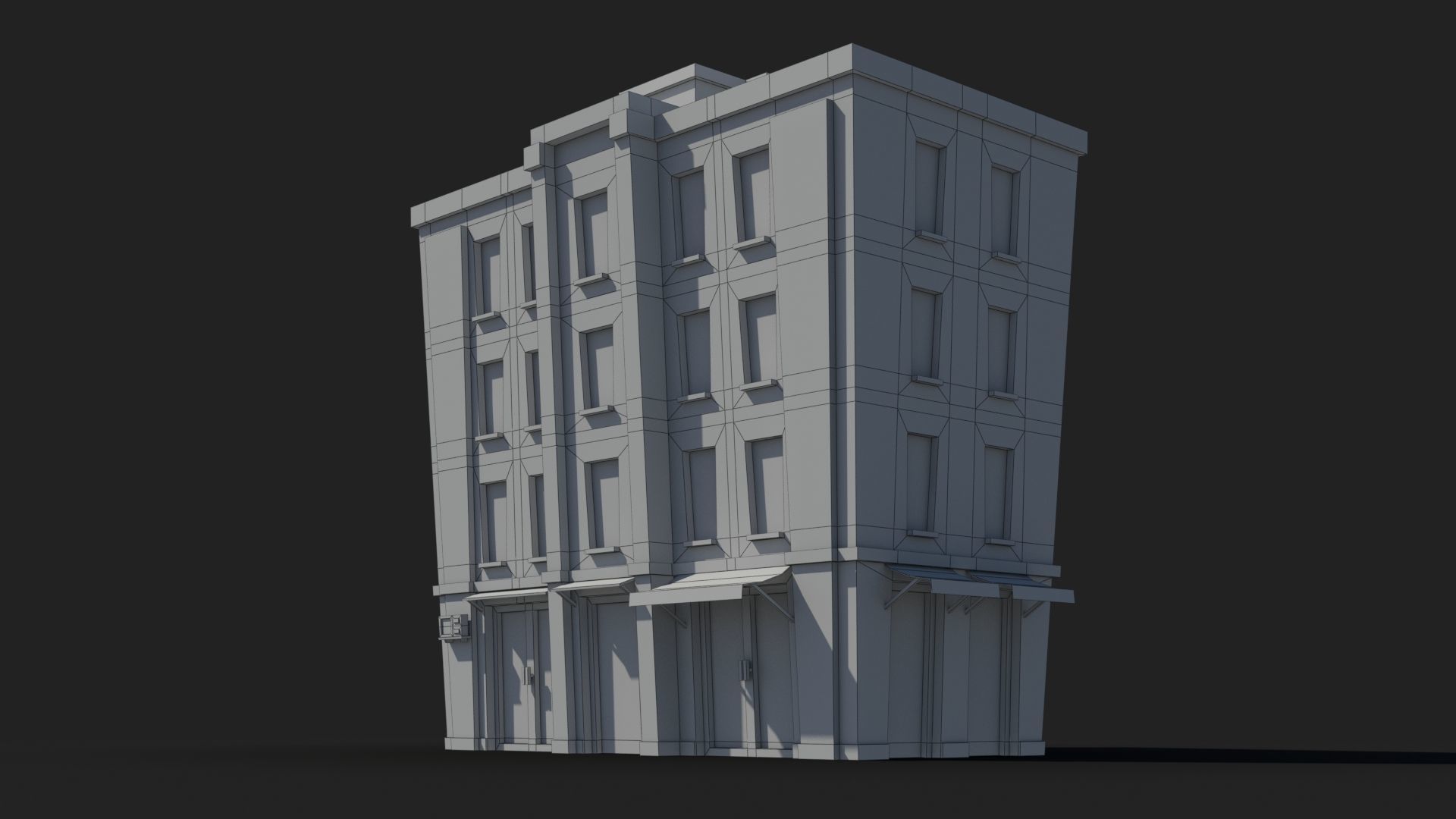 Cartoon Building x12 Low-poly 3D model_5