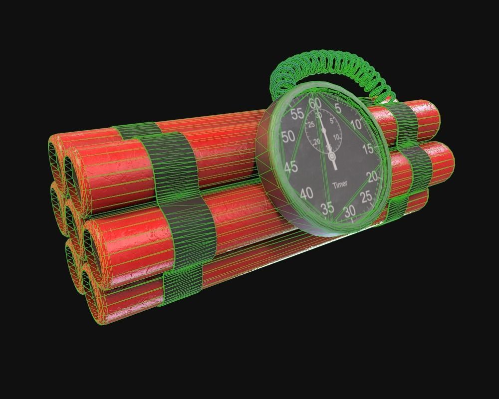 TNT With Timer PBR Low-poly 3D model Low-poly 3D model_3