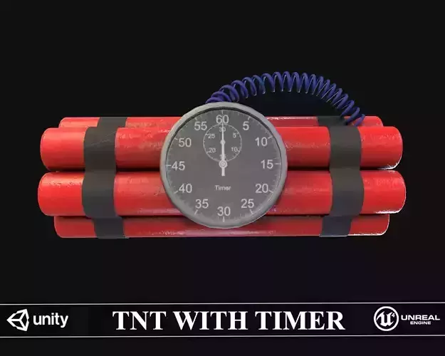 TNT With Timer PBR Low-poly 3D model Low-poly 3D model