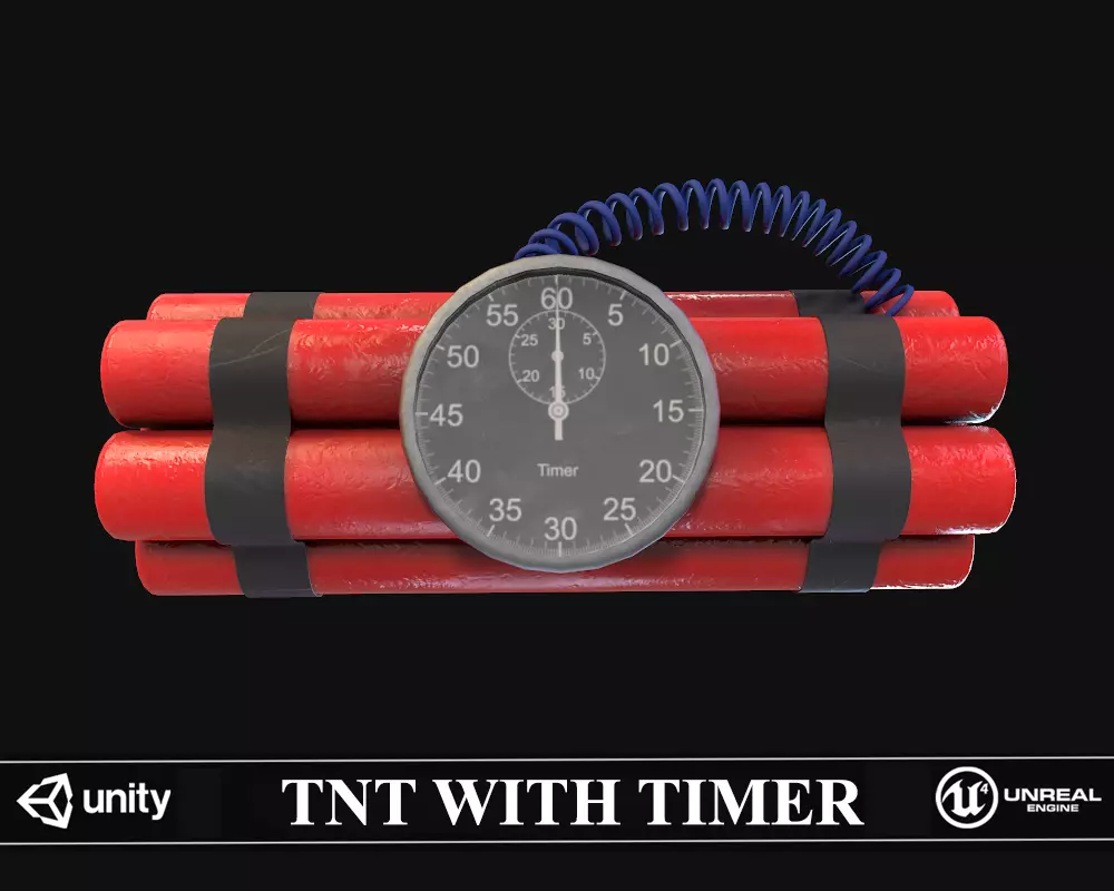 TNT With Timer PBR Low-poly 3D model Low-poly 3D model_0
