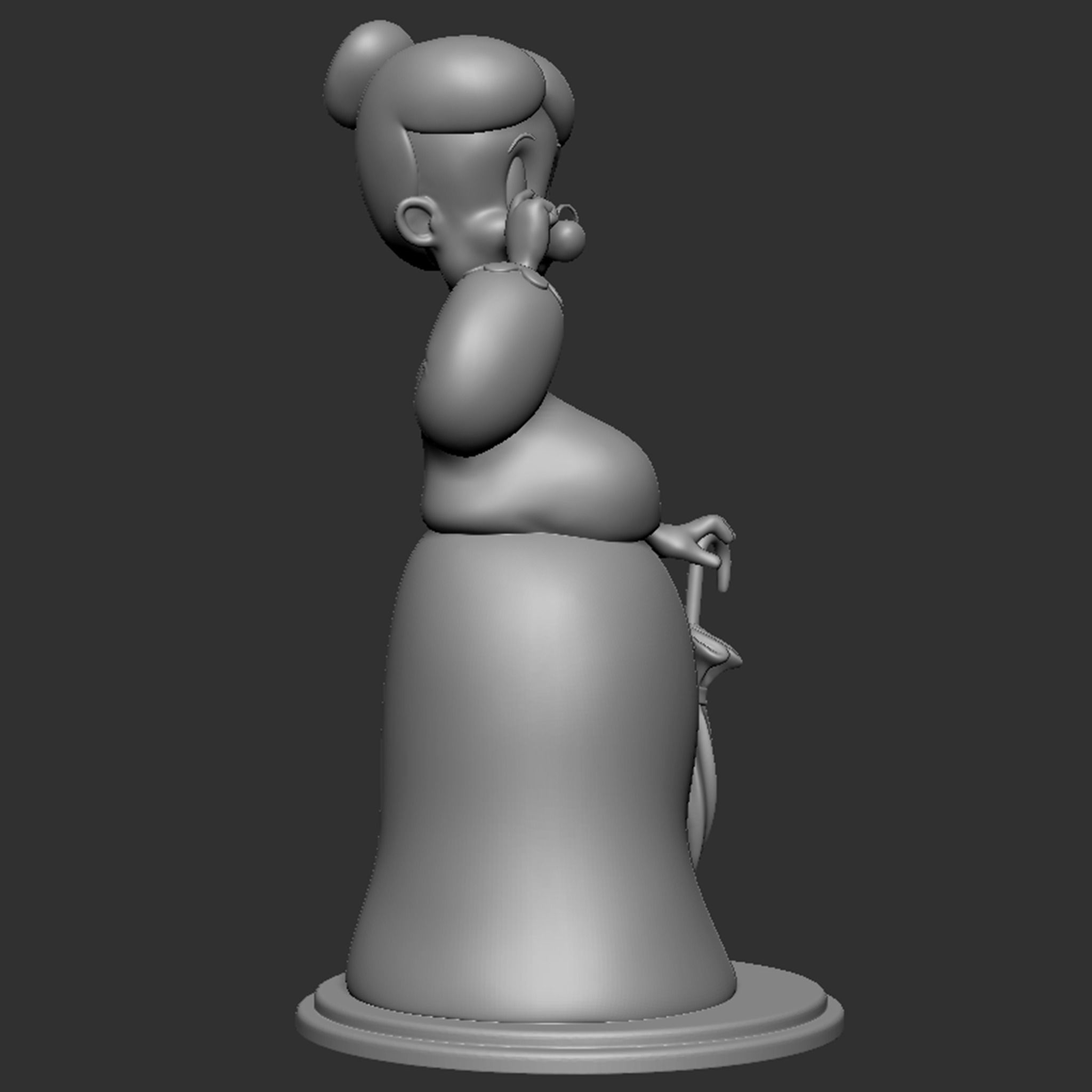 Granny statue of old lady holding umbrella 3D print model_18