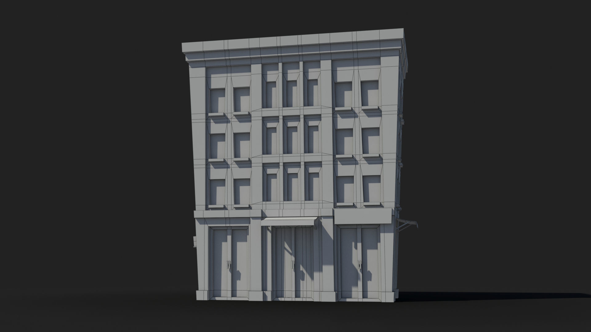Cartoon Building x14 Low-poly 3D model_6
