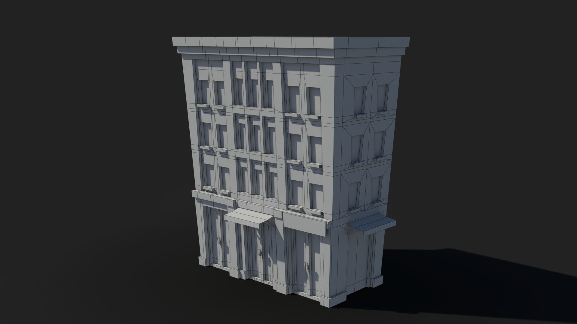 Cartoon Building x14 Low-poly 3D model_9