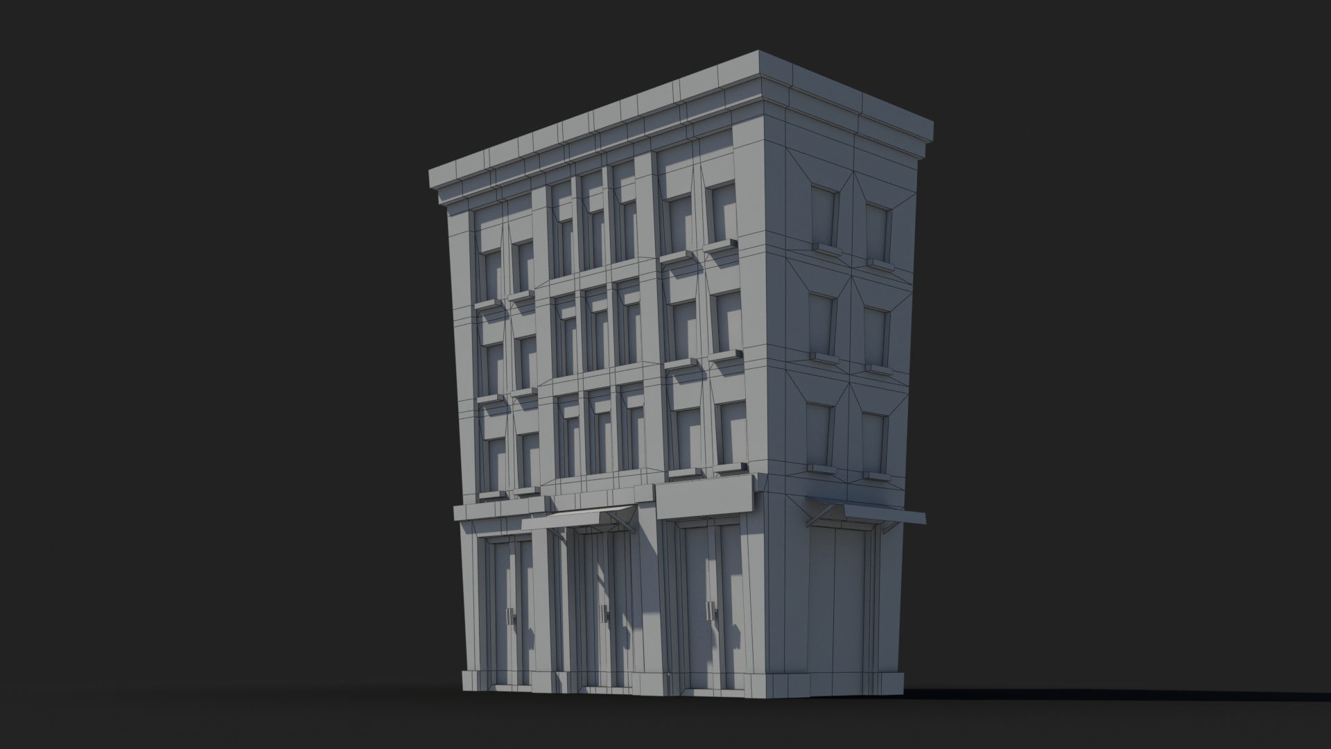 Cartoon Building x14 Low-poly 3D model_5