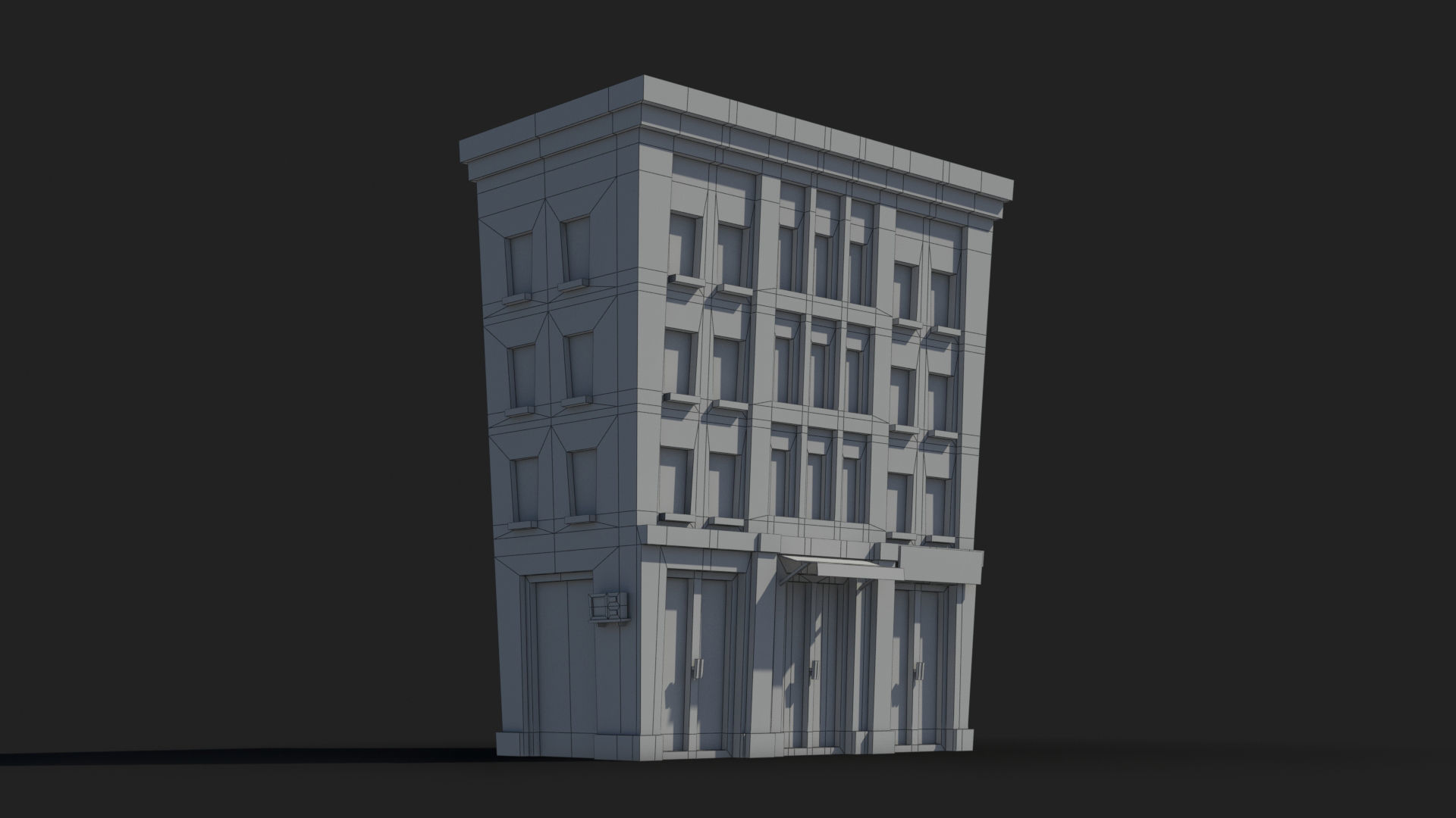 Cartoon Building x14 Low-poly 3D model_7