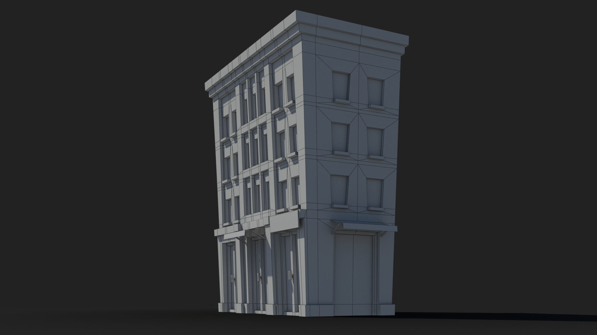 Cartoon Building x14 Low-poly 3D model_8