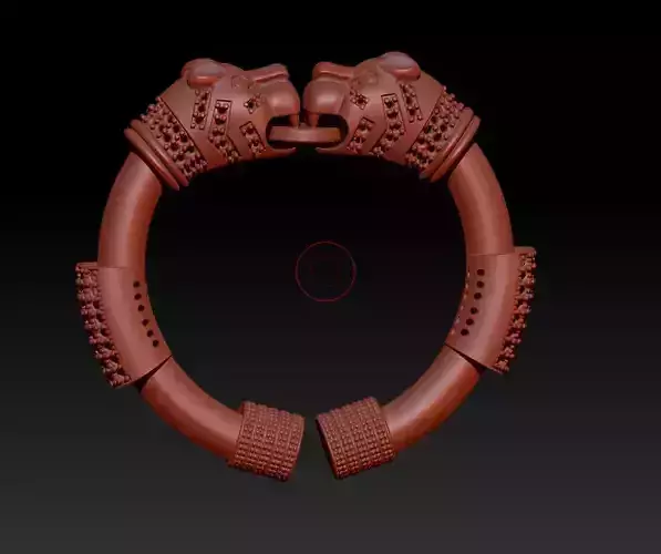 Men Beaded Bracelets with gold Lion beads