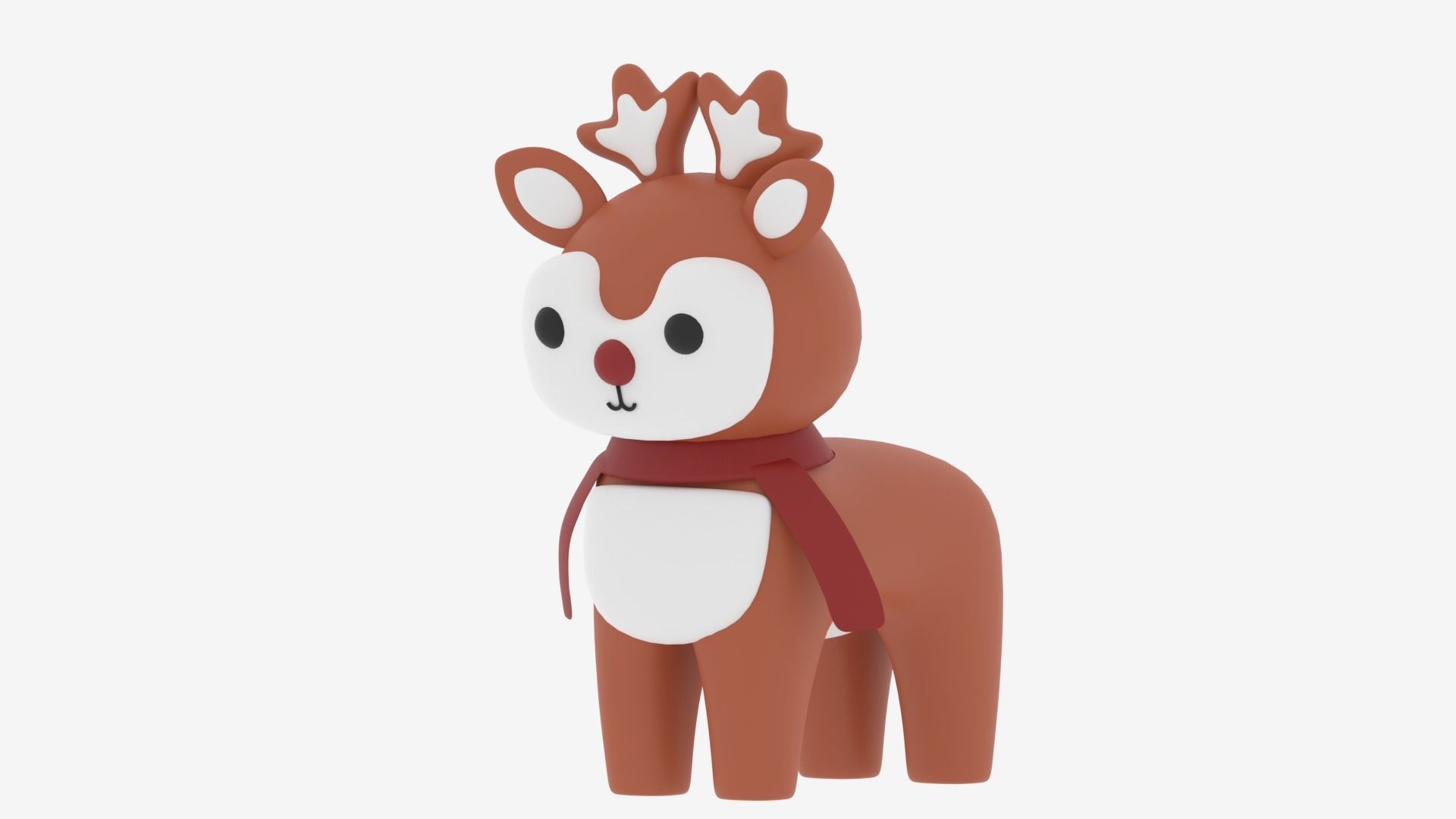 Cartoon Cute Deer 3D model_6