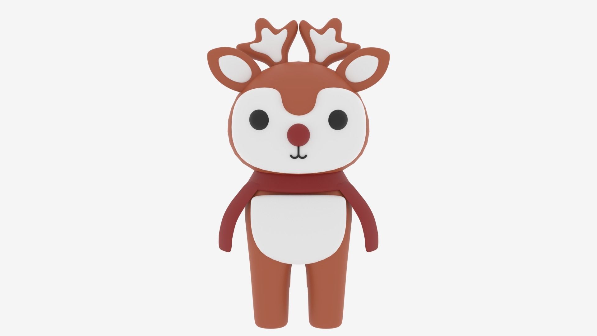Cartoon Cute Deer 3D model_2