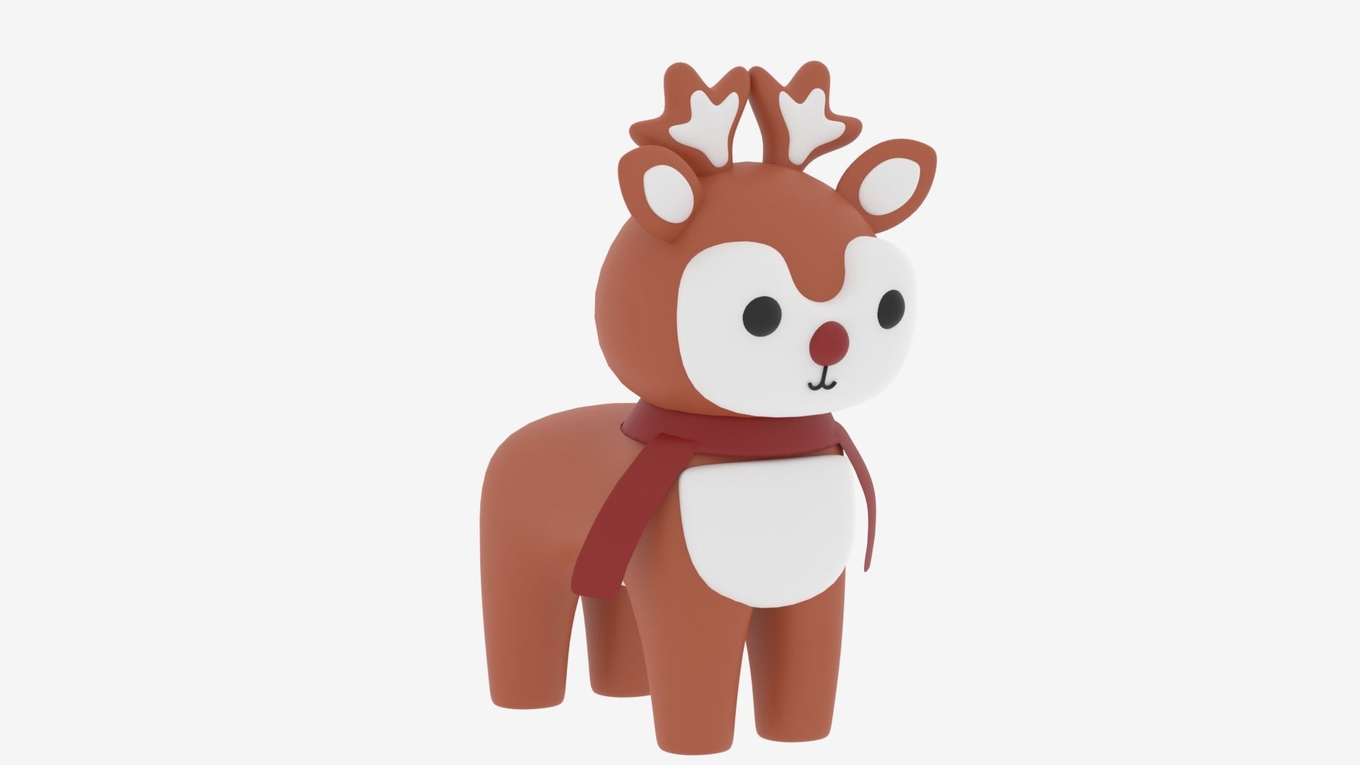 Cartoon Cute Deer 3D model_4