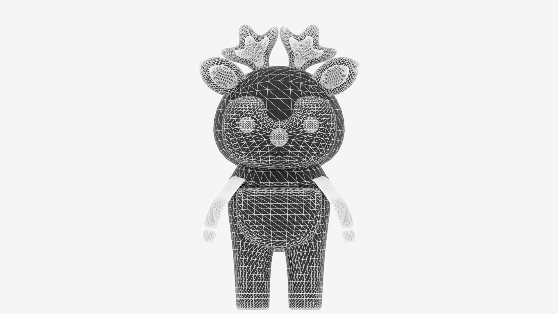 Cartoon Cute Deer 3D model_8