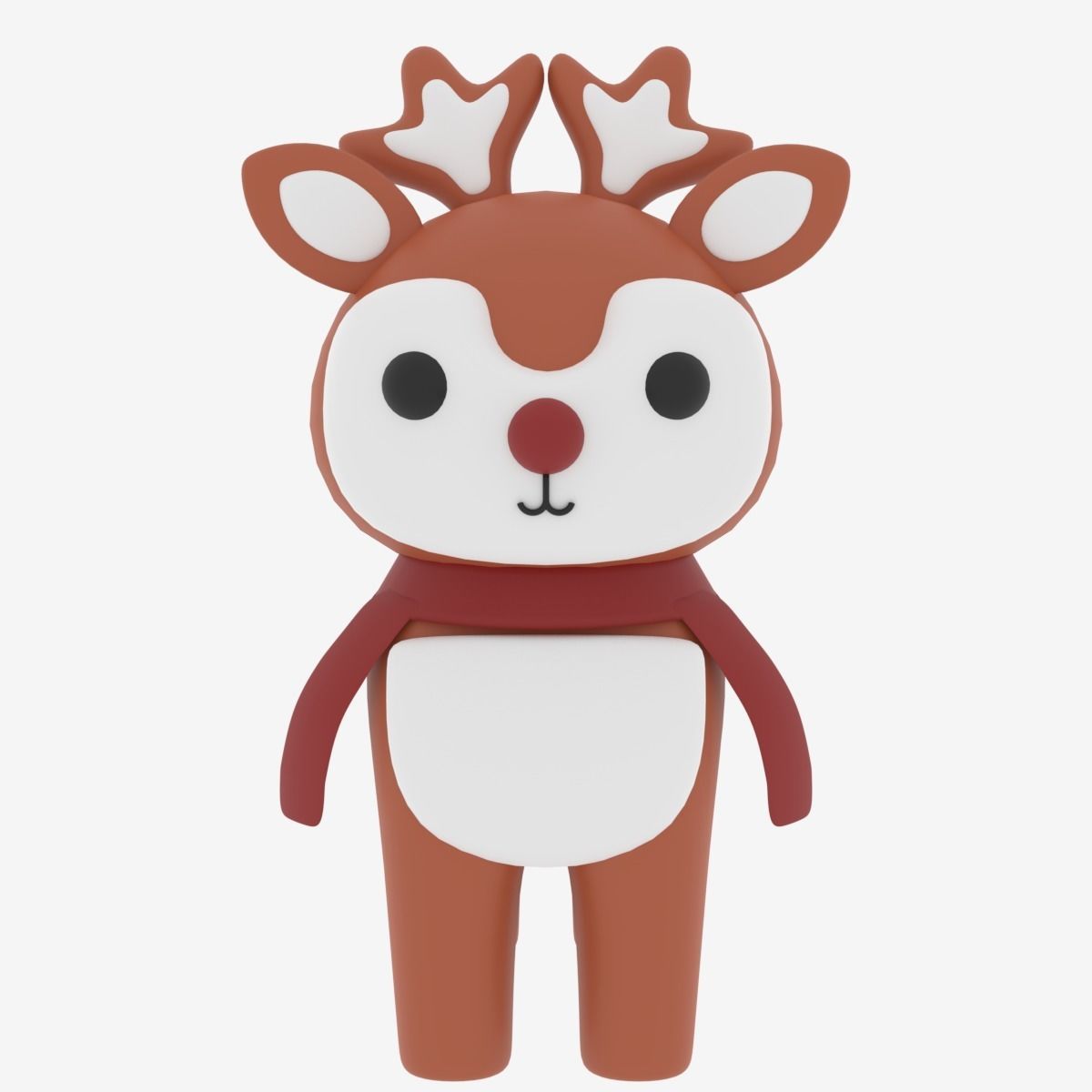 Cartoon Cute Deer 3D model_3