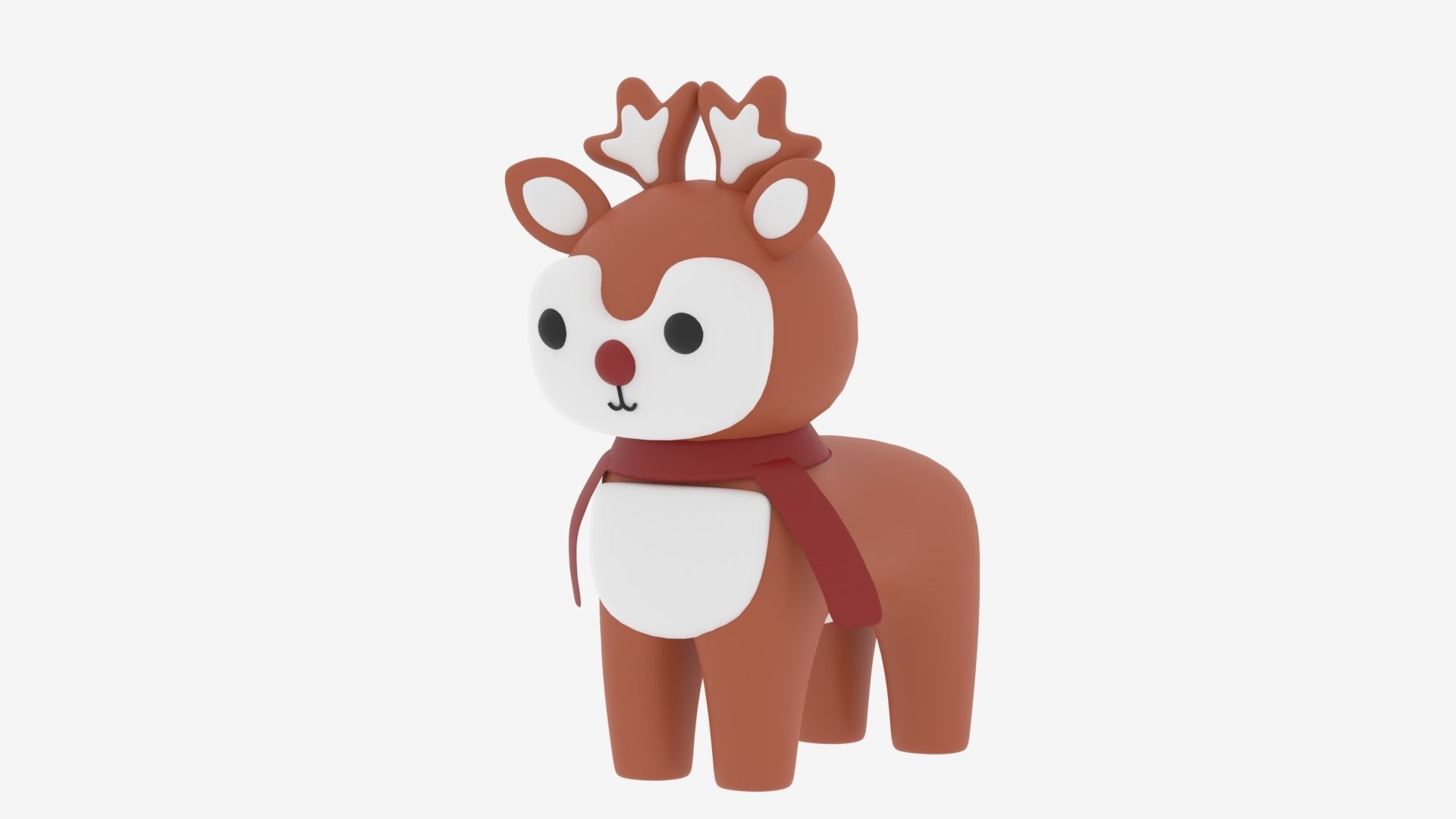 Cartoon Cute Deer 3D model_7