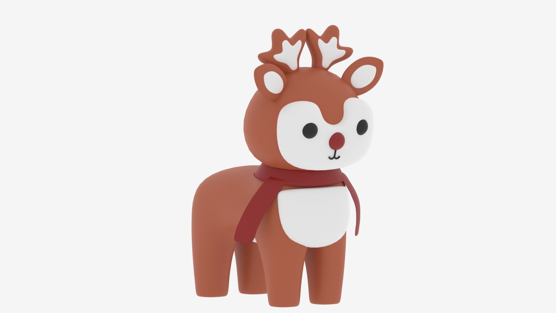 Cartoon Cute Deer 3D model_5