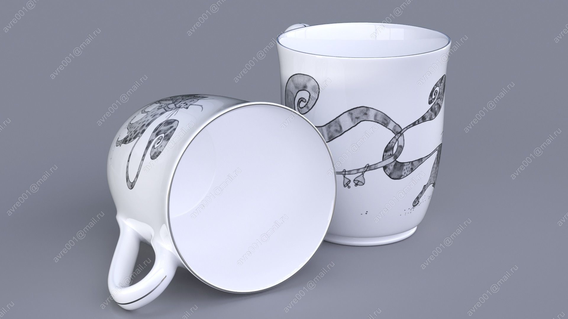 Mug with cats 2 3D model_3