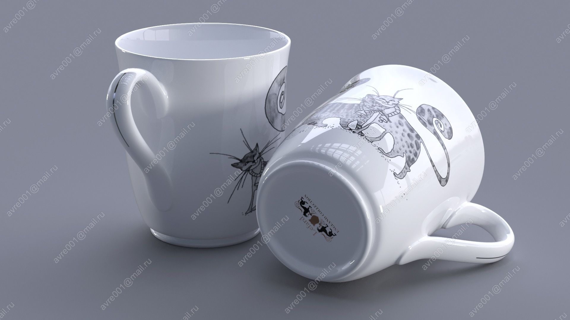 Mug with cats 2 3D model_1
