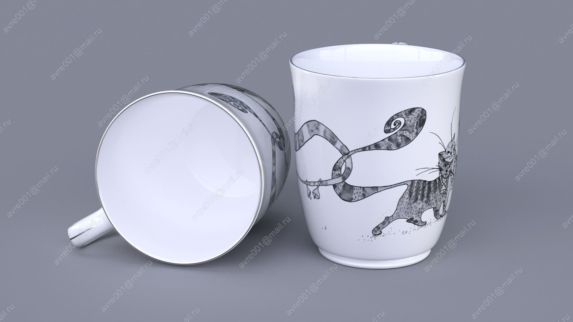 Mug with cats 2 3D model_4
