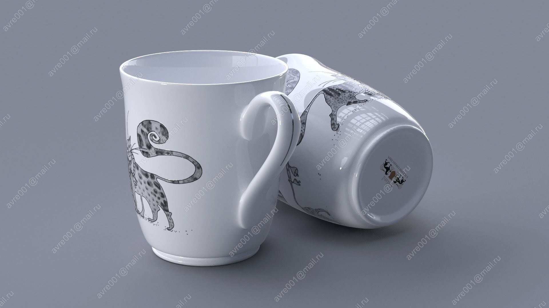 Mug with cats 2 3D model_0