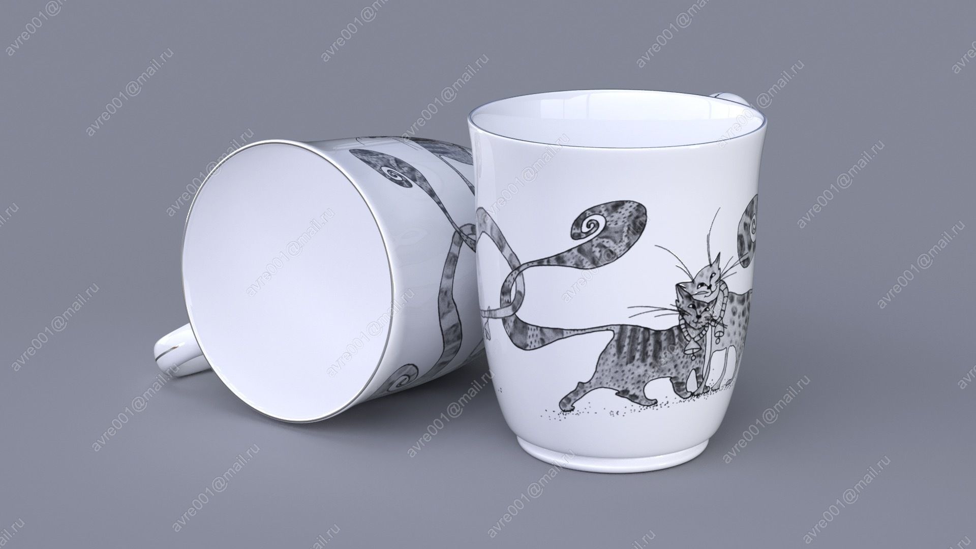 Mug with cats 2 3D model_5