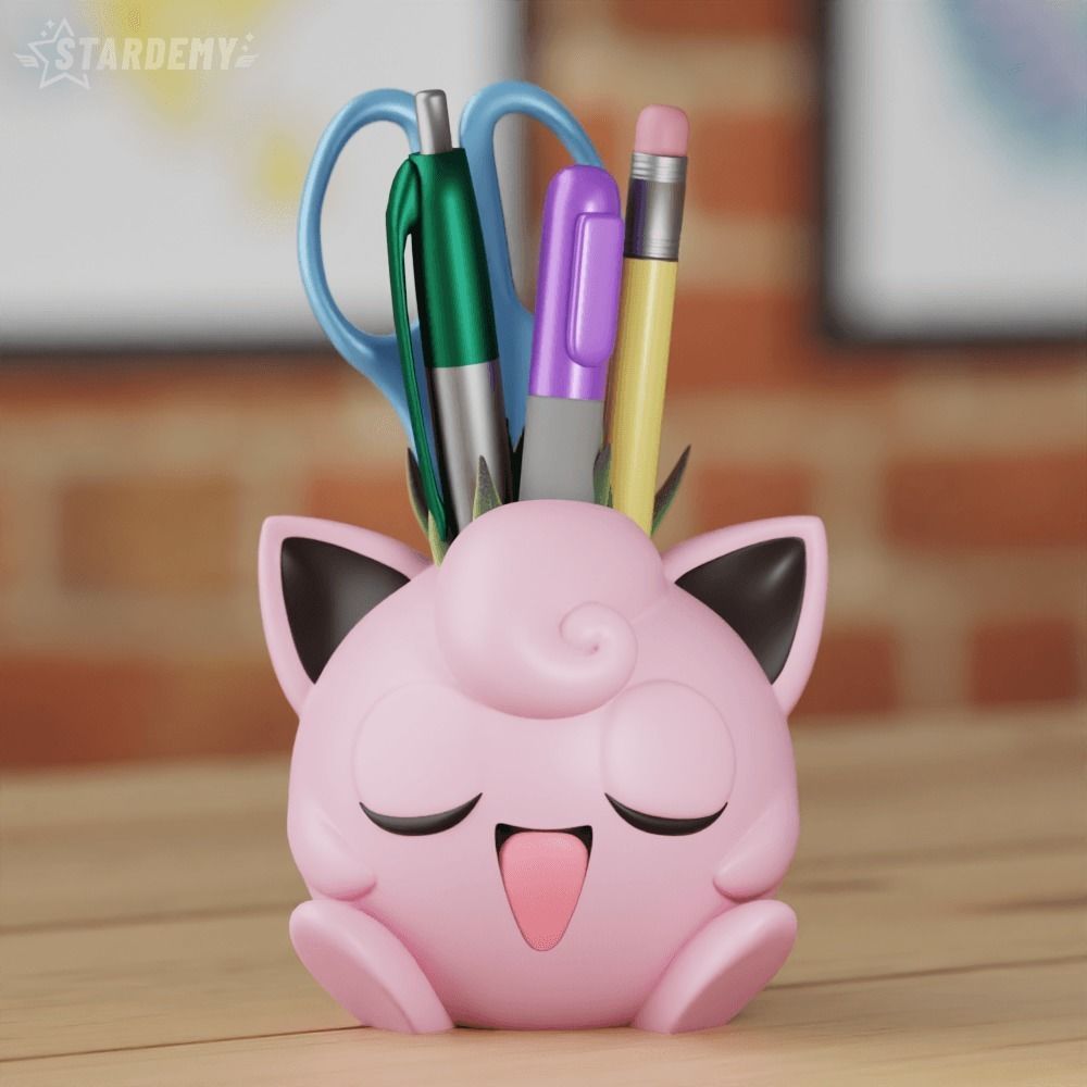 JIGGLYPUFF POKEMON PLANTER VASE PENCIL CASE 3D print model_2