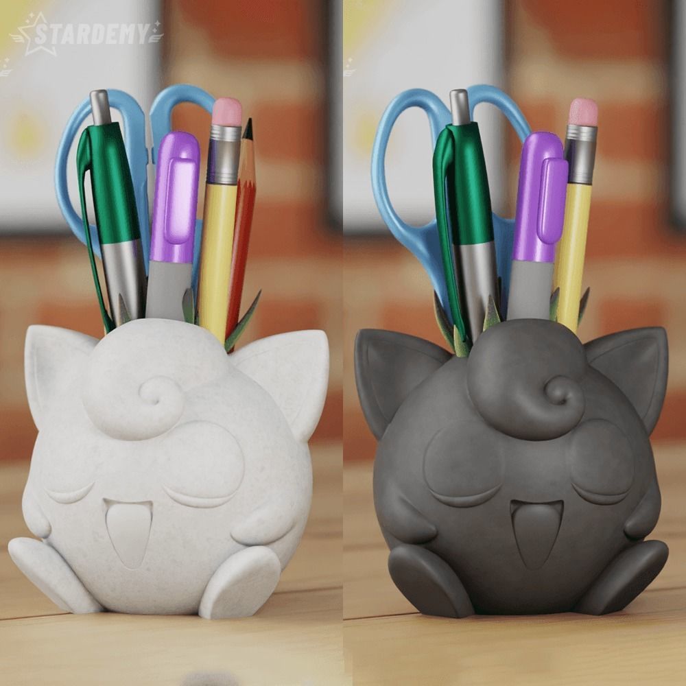 JIGGLYPUFF POKEMON PLANTER VASE PENCIL CASE 3D print model_3