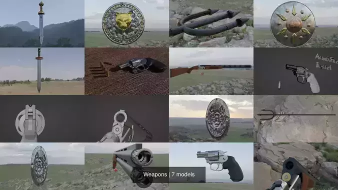 Weapons gun and other 3D Model Collection
