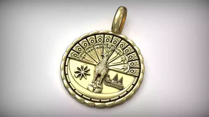 Yezidi Lalish Peacock Angel Pendant  3D print model