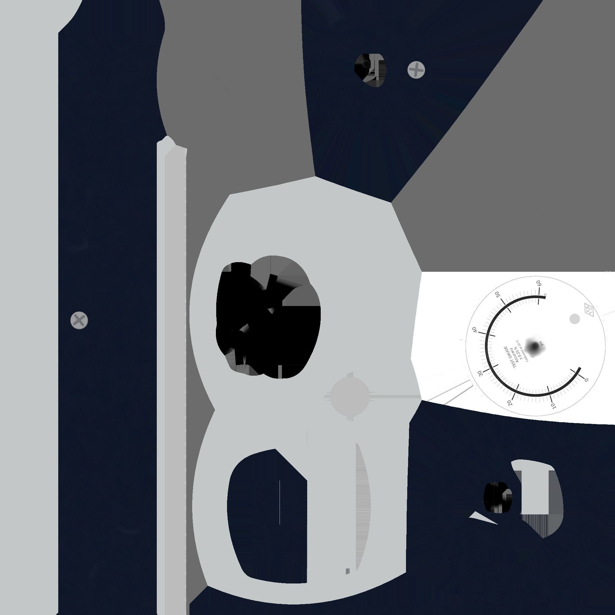 Pressure Gauge M1 Low-poly 3D model_9